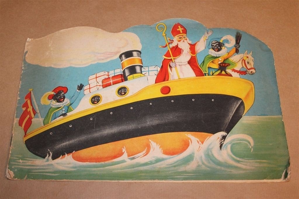Vintage Sinterklaas Prentenboek — Stoomboot ca. 1957, Gebruikt, -, -, Ophalen of Verzenden