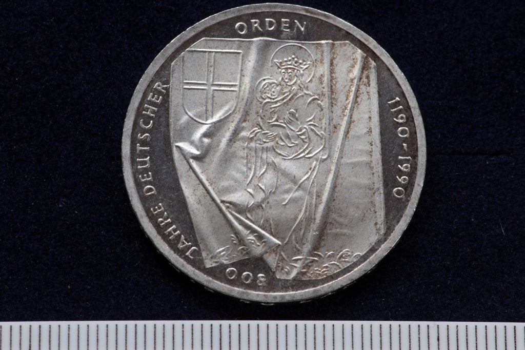 10 Deutsche Mark 800 Years Teutonic Order zilver, Ophalen of Verzenden, Duitsland, Losse munt, Zilver