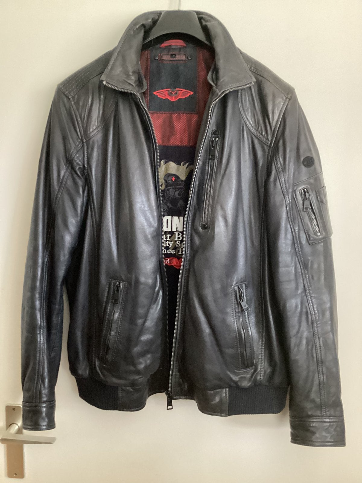 DNR Leren heren JACK mt 56    ZGAN, Ophalen of Verzenden, Zo goed als nieuw, Maat 56/58 (XL), Zwart