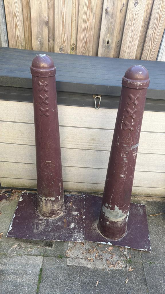 2x amsterdammertje (amsterdamse paal), Ophalen, Gebruikt, Minder dan 180 cm, Palen