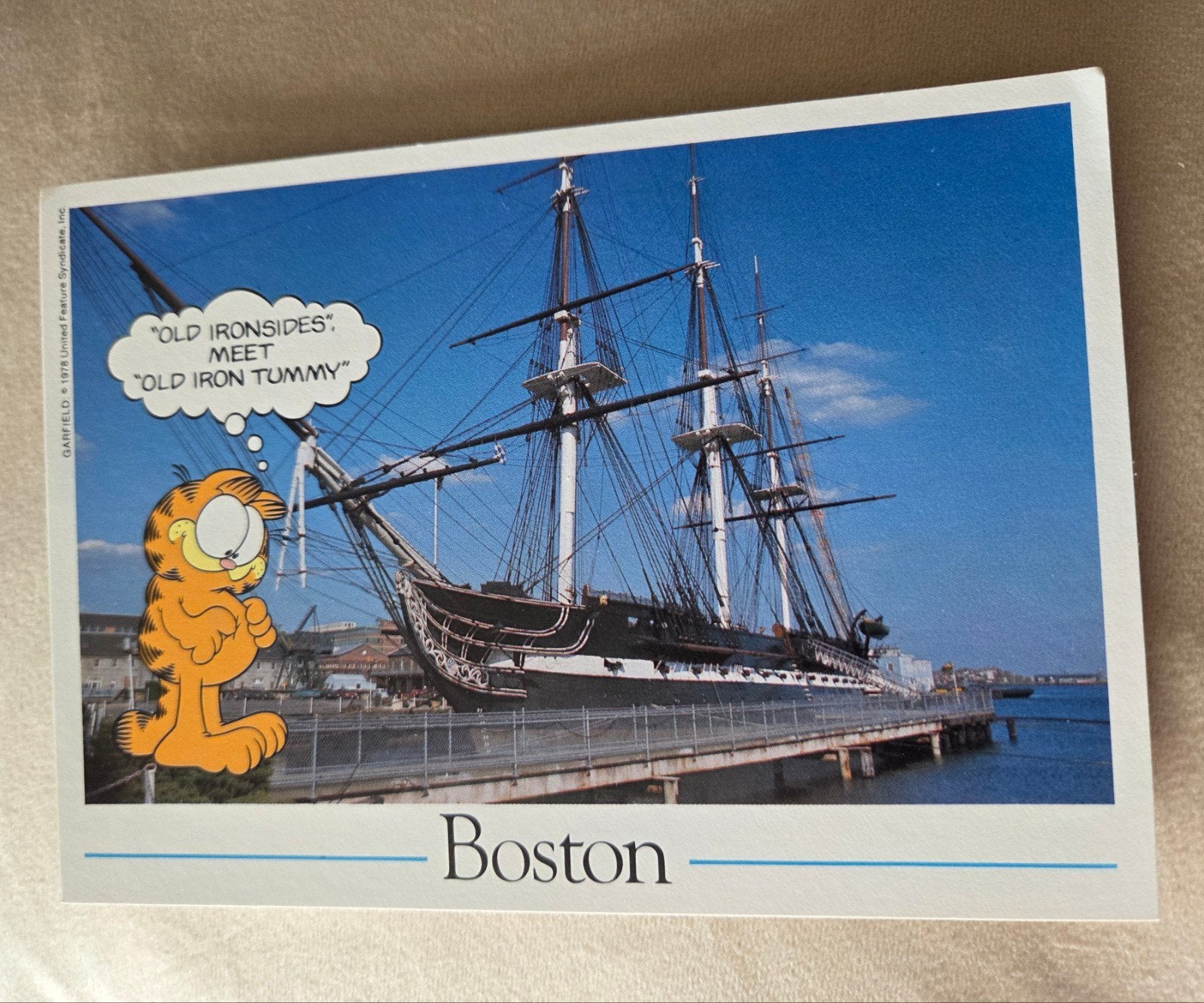 Vintage Garfield Ansichtkaart Boston - USS Constitution, Verzenden, 1980 tot heden, Ongelopen, Buiten Europa