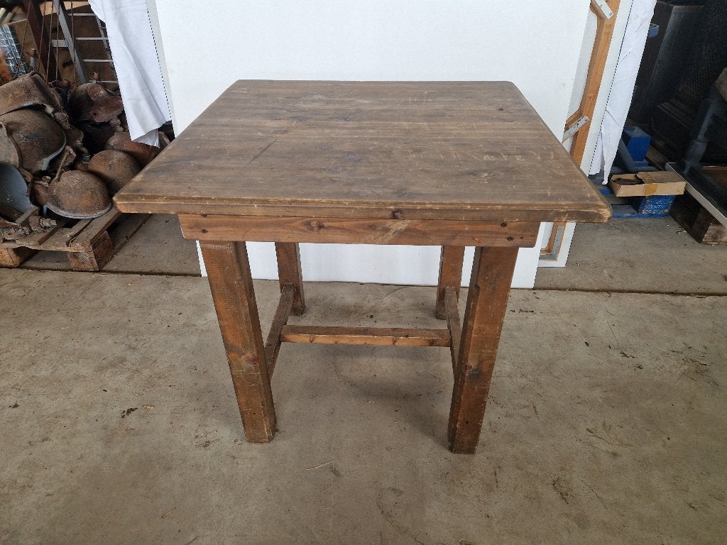 Vintage industriële robuuste tafel 80x80cm, Ophalen