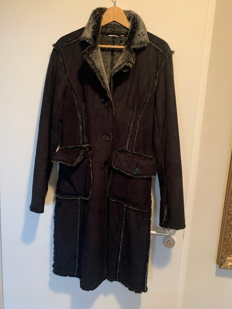 Lange netbont jas, Tramontana, Zwart, Ophalen of Verzenden, Maat 36 (S)