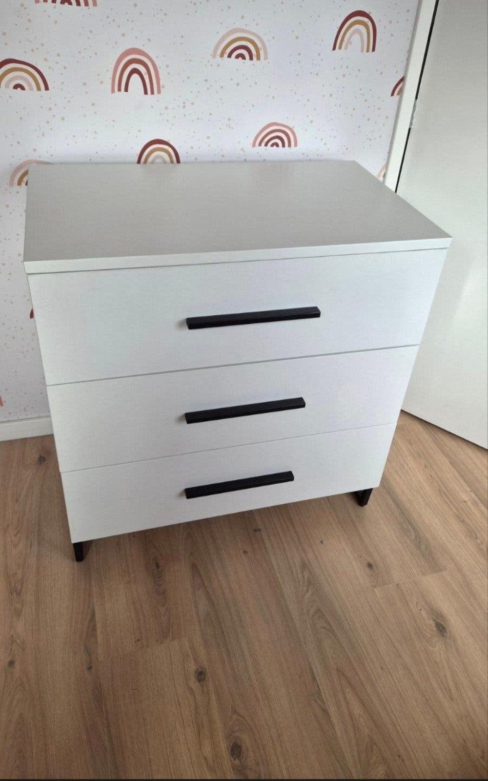 Witte commode en ledikant, Ophalen, Gebruikt, 50 tot 70 cm, 75 tot 100 cm