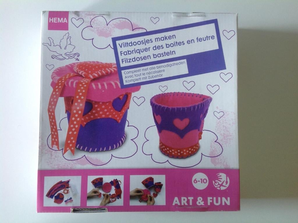 Knutselpakket viltdoosjes maken, Overige thema's, Nieuw, Meerkleurig, Ophalen of Verzenden