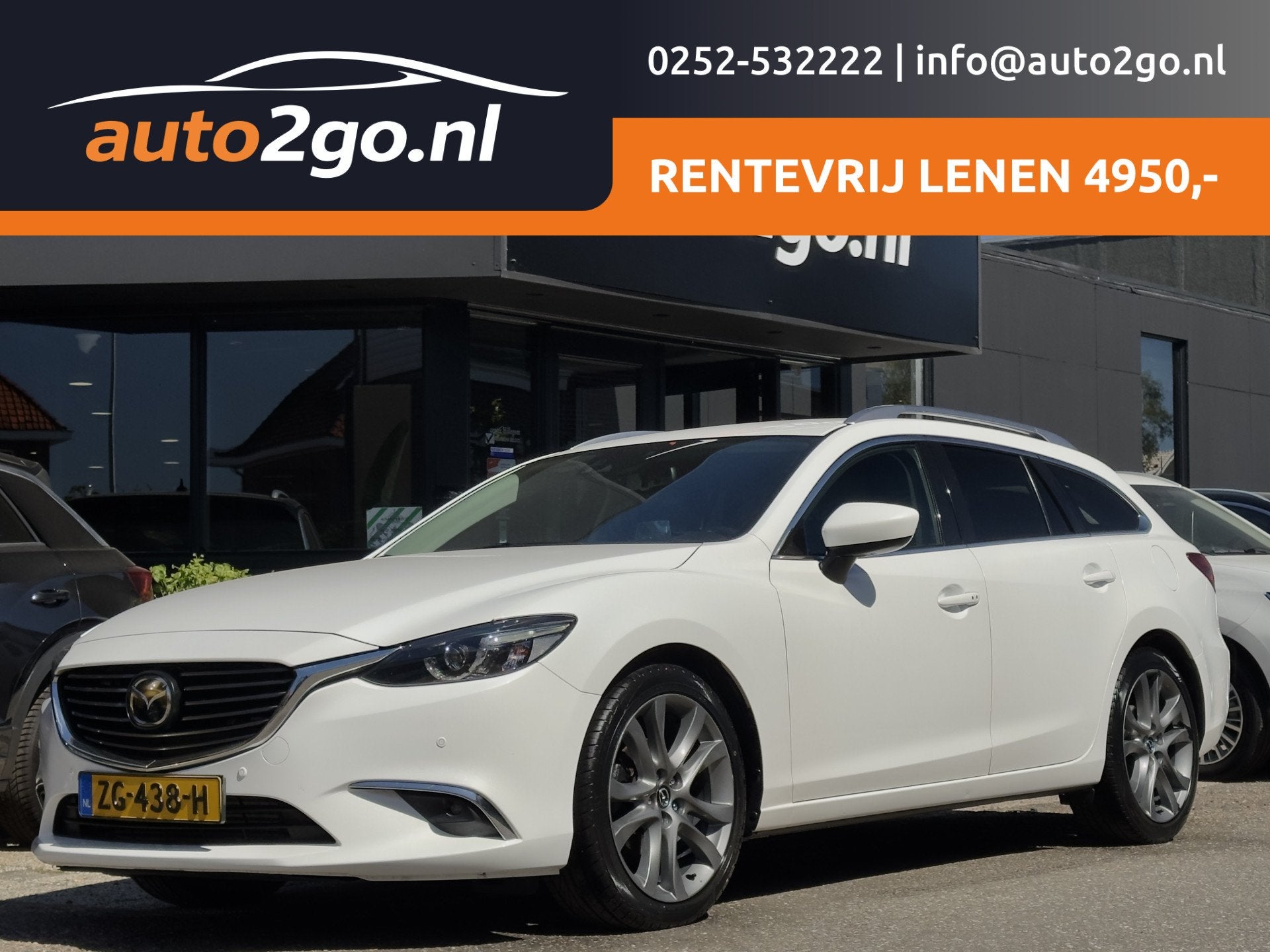 Mazda 6 Sportbreak 2.2D SKY-ACTIV-D 175 GT-M LEDER NAVI CAME, Auto's, 730 kg, Gebruikt, 4 cilinders, Wit