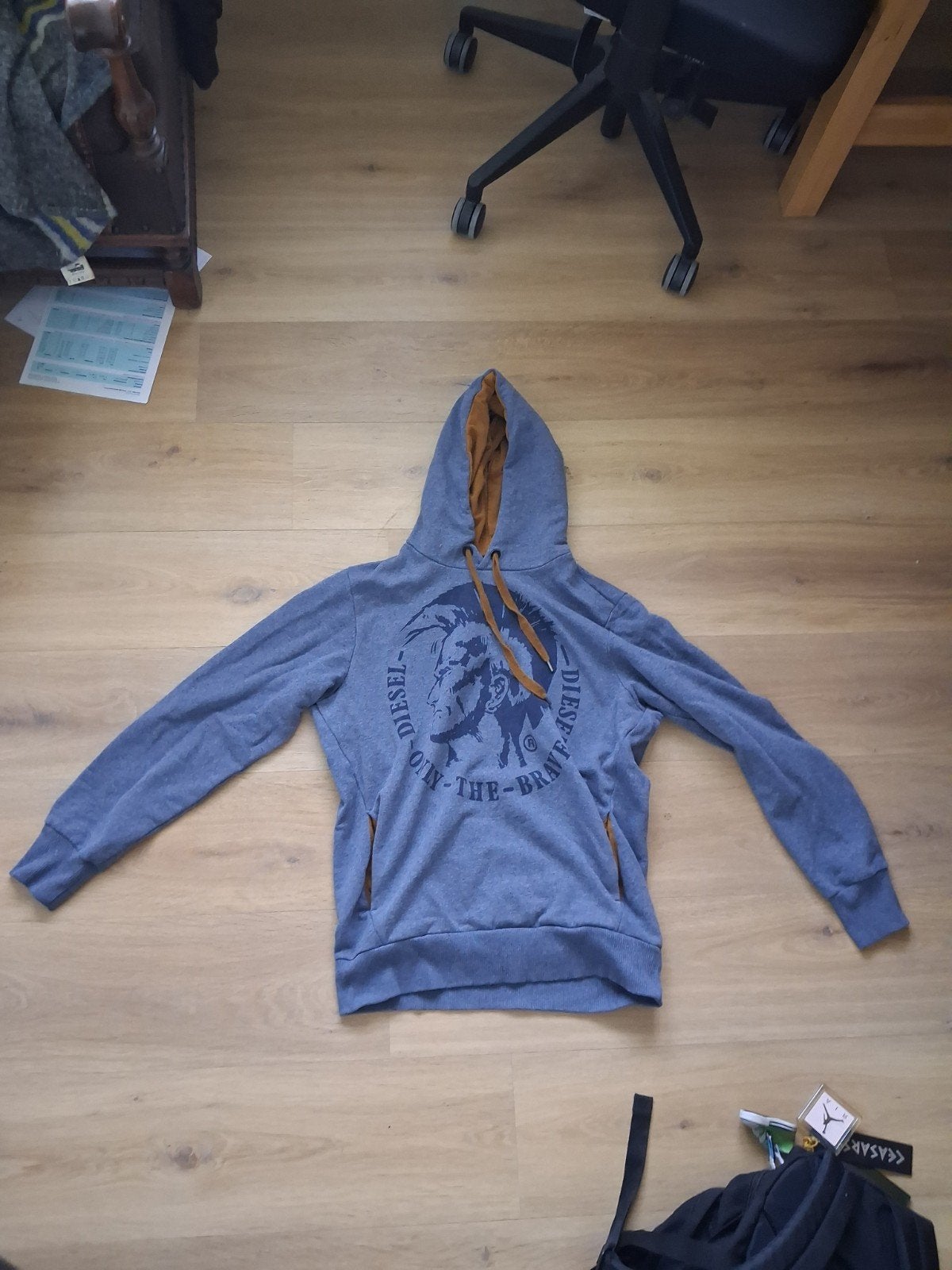 Diesel Hoodie Blauw Maat L met Opvallende Print, Maat 52/54 (L), Diesel, Blauw, Ophalen of Verzenden