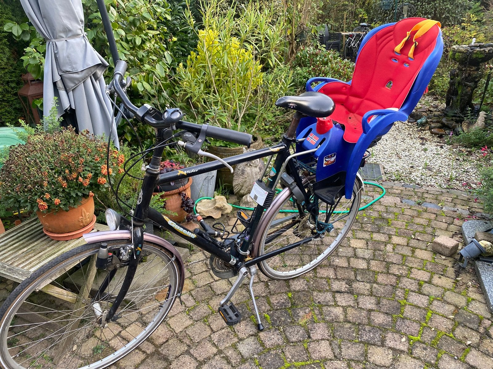 fiets met kinderzitje, Ophalen of Verzenden, 1 zitje, Gebruikt, Overige merken