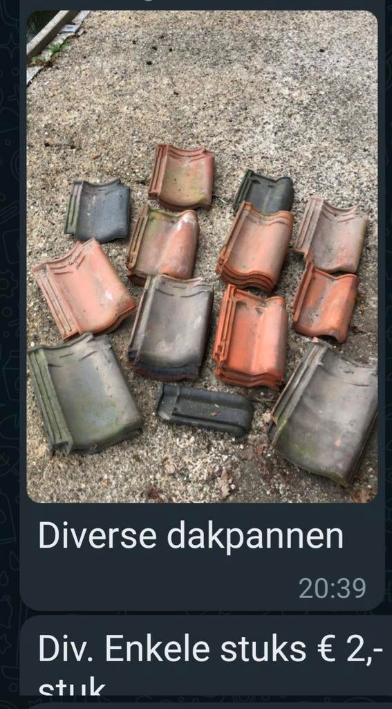 Diverse dakpannen, nokvorsten en kantpannen, Gebruikt, Steen of Klei, Ophalen of Verzenden, 15 m² of meer