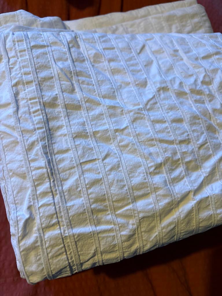 Wit dekbedovertrek 160x200 met structuur + molton, Huis en Inrichting, Slaapkamer | Beddengoed, Ophalen, Gebruikt, Wit, Dekbedovertrek