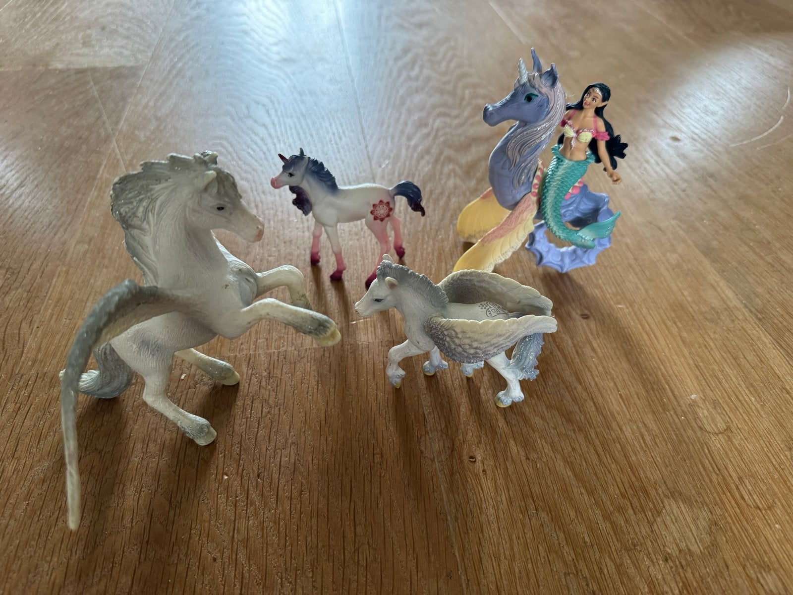 Schleich paarden en zeemeermin met gratis elfje, Ophalen of Verzenden, Gebruikt