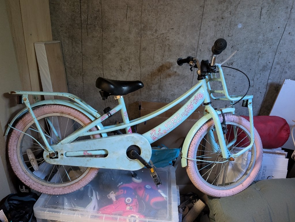 Meisjesfiets 18 inch, Fietsen en Brommers, Fietsen | Kinderfietsjes, Ophalen, Terugtraprem, Super Super Lola, 16 tot 20 inch