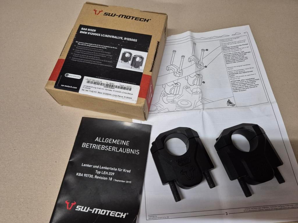 SW-MOTECH stuurverhogers 40 mm bar risers BMW 1200 1250 GS, Ophalen of Verzenden, Gebruikt