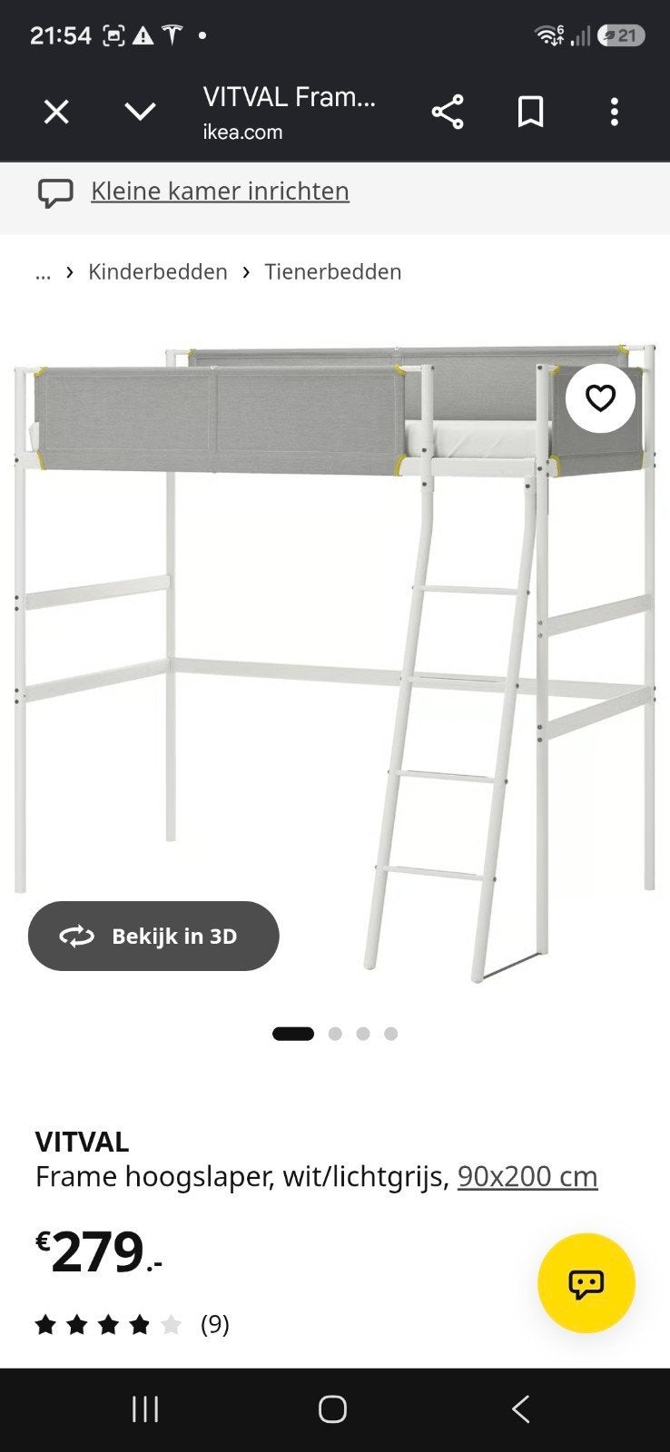 hoogslaper, Ophalen, Eenpersoons, Zo goed als nieuw, 90 cm