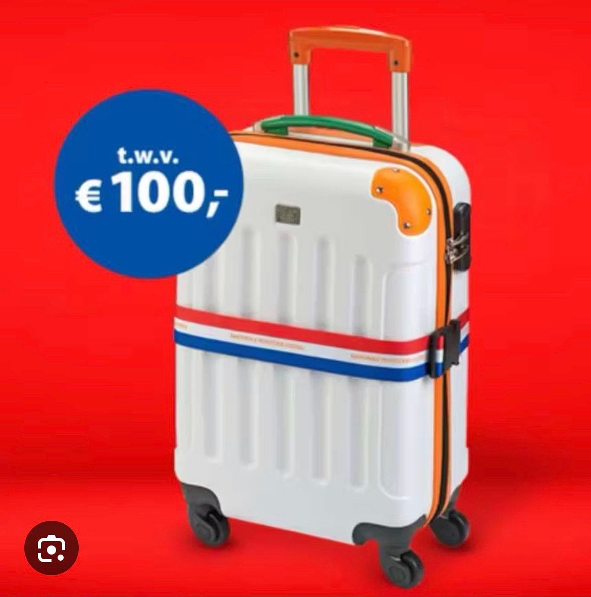 3 x koffer postcodeloterij 2 kopen, 3e gratis, Ophalen of Verzenden, Zo goed als nieuw, Hard kunststof, 50 tot 60 cm