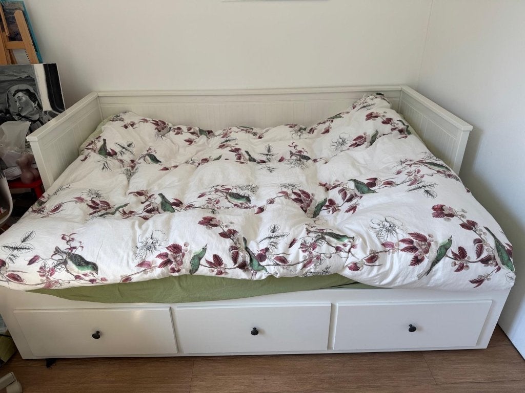 Bed, Ophalen, Wit, Tweepersoons, 140 cm