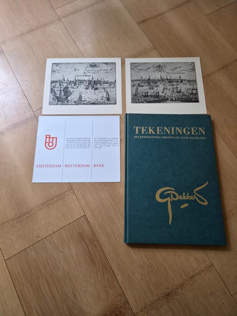 G. Dekker - Tekeningen + 2 originele prenten (Amro), Boeken, Ophalen of Verzenden, Zo goed als nieuw, Overige onderwerpen, G. Dekker