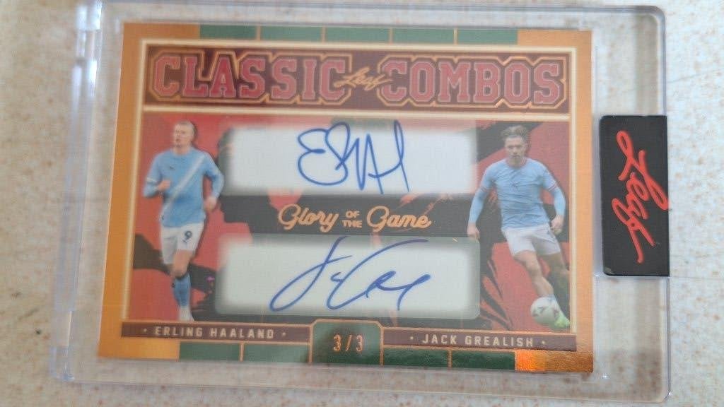 Haaland / Grealish Gesigneerde card 3/3 mint, Ophalen of Verzenden, Nieuw, Buitenlandse clubs, Spelerskaart