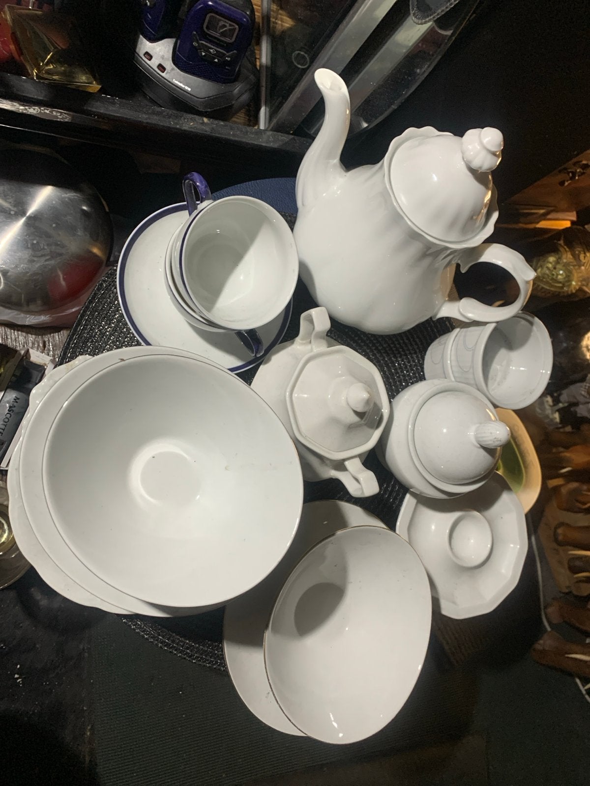 Diverse serviesonderdelen - theepot,kopjes, schalen13- ITEMS, Antiek en Kunst, Ophalen of Verzenden