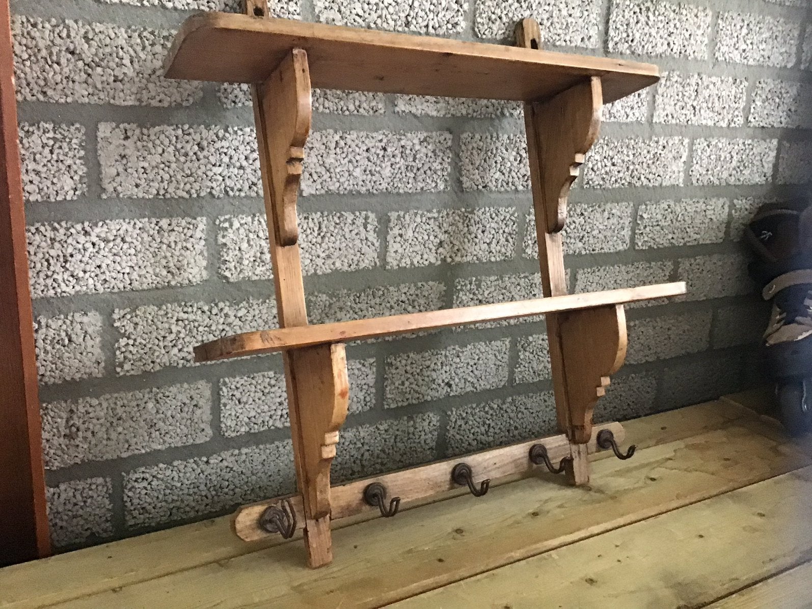 Wandrek totale hoogte 60 cm breedte 57 cm, Ophalen, Hout, Wandkapstok, Minder dan 100 cm