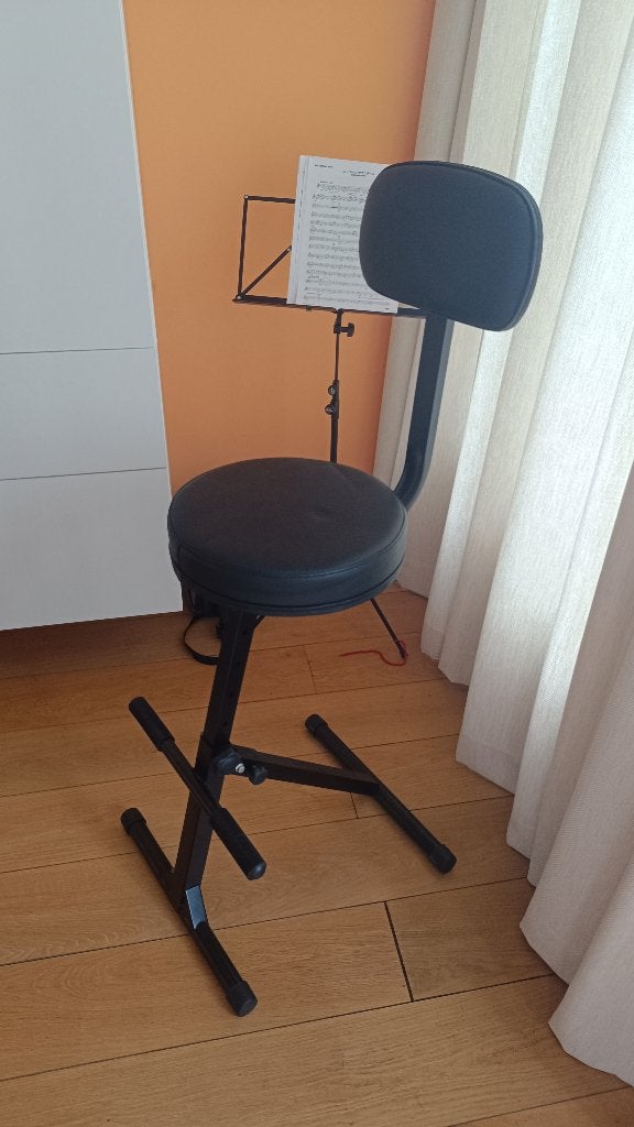 Verstelbare muziekstoel met rugleuning, Ophalen, Zo goed als nieuw, Contrabas