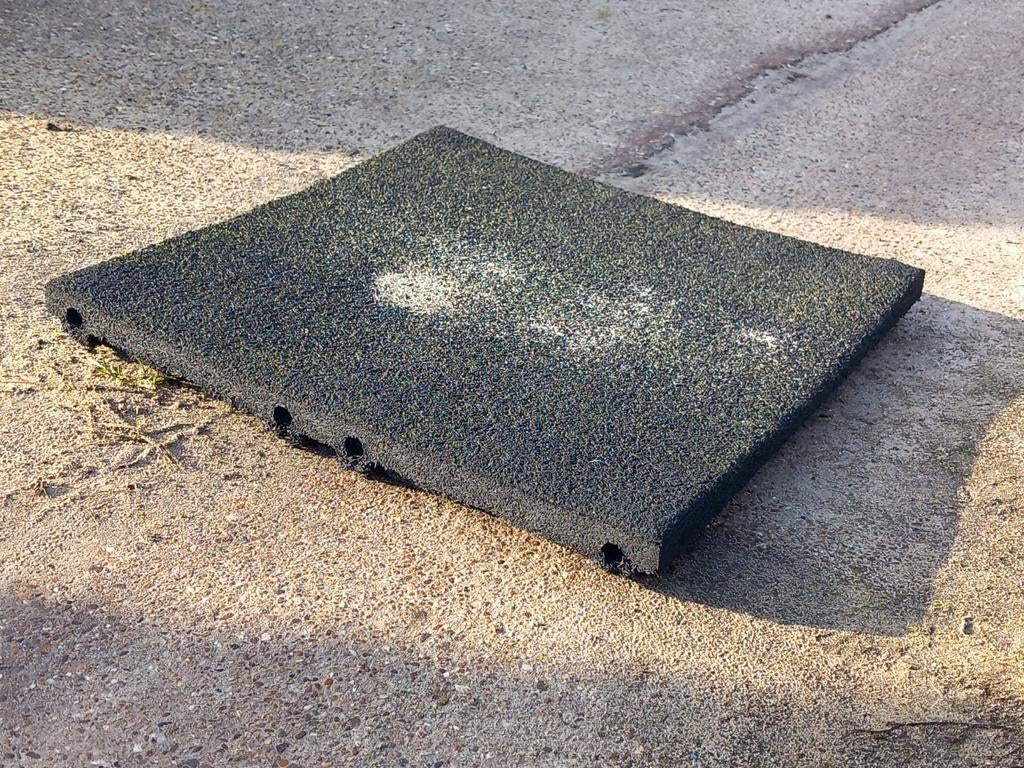 13 Zwarte rubber tegels 50x50x4,5, Tuin en Terras, Tegels en Klinkers, Ophalen, Gebruikt, -, -