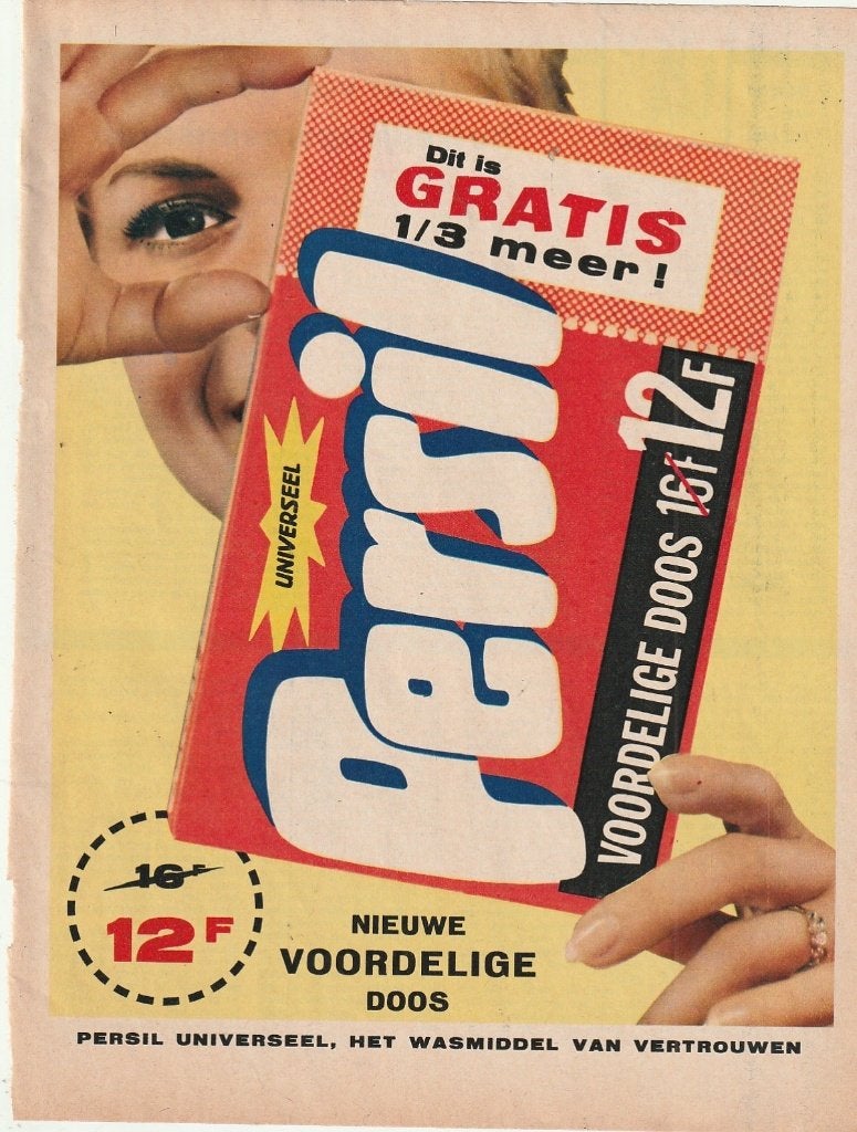 Retro reclame 1961 Persil wasmiddel wasmiddel van vertrouwen, Verzamelen, Verzenden, Overige typen