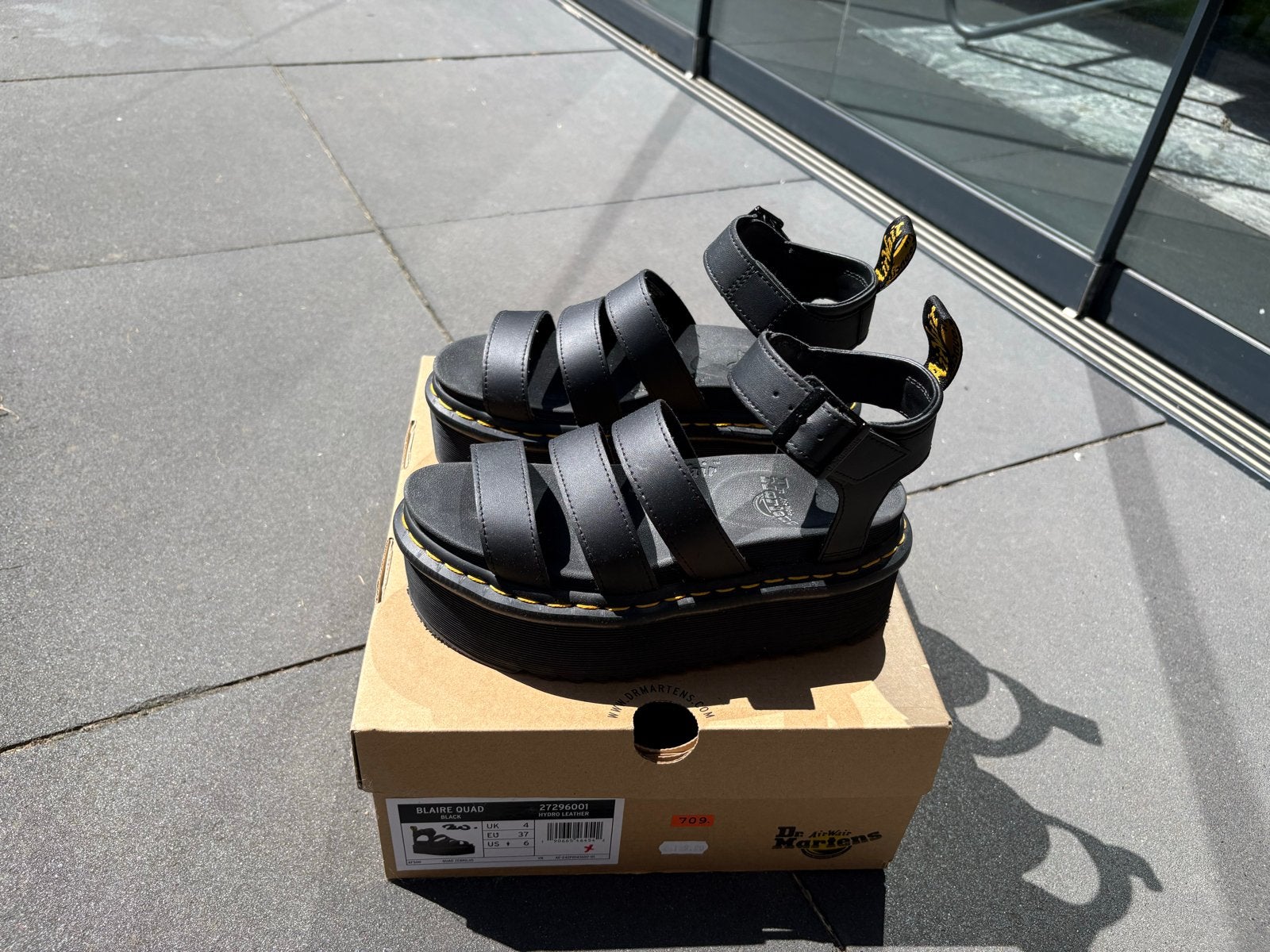Dr. Martens Blaire Quad Hydro Leather Sandalen - Maat 37, Ophalen of Verzenden, Nieuw, Zwart, Sandalen of Muiltjes