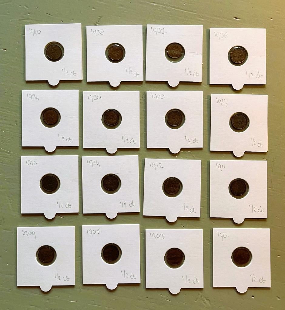 Verzameling 1/2 Cent - Wilhelmina, Postzegels en Munten, Munten | Nederland, Ophalen of Verzenden, Koningin Wilhelmina, Overige waardes