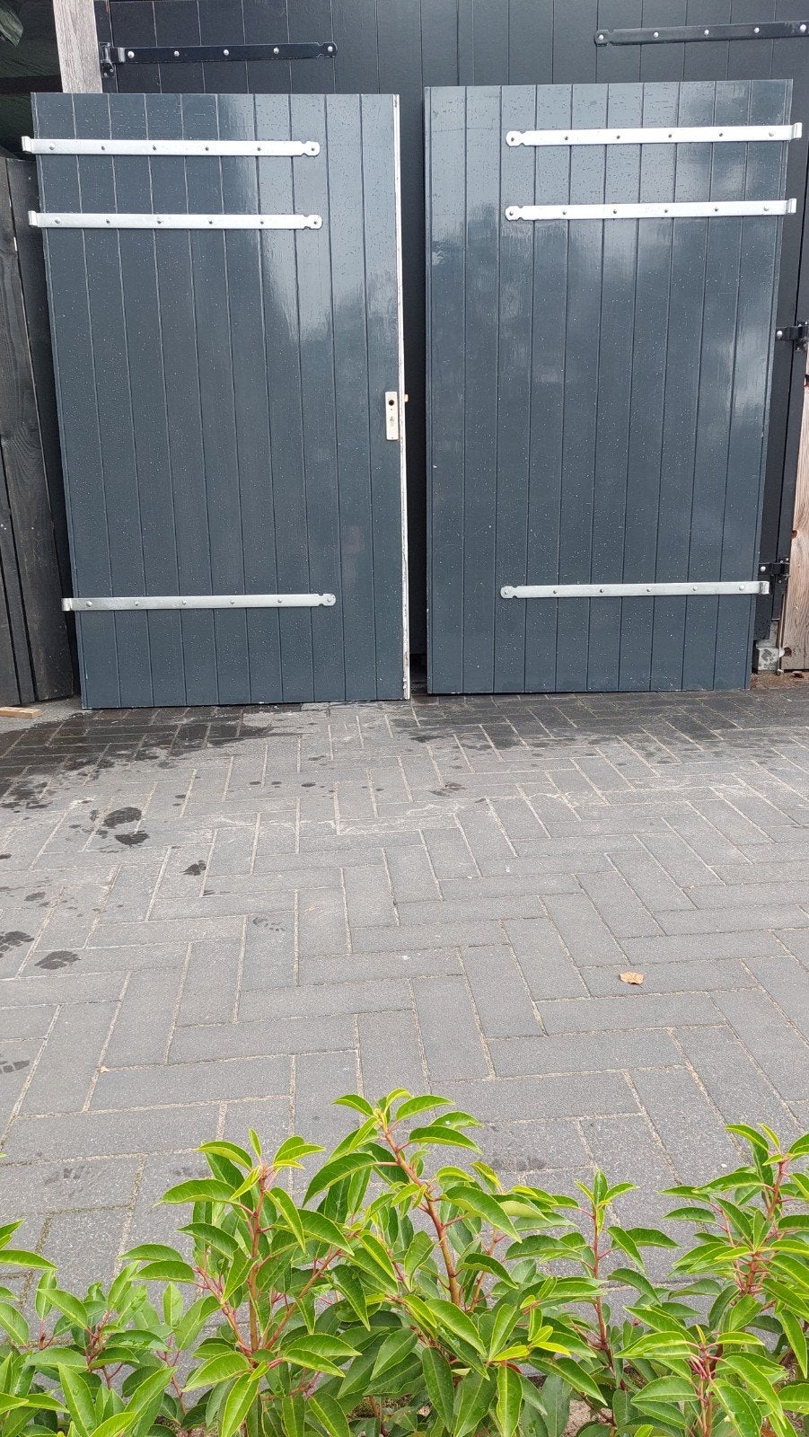 dubbele garagedeuren tuinpoort deuren, Ophalen, 150 tot 200 cm, Hout, 200 cm of meer