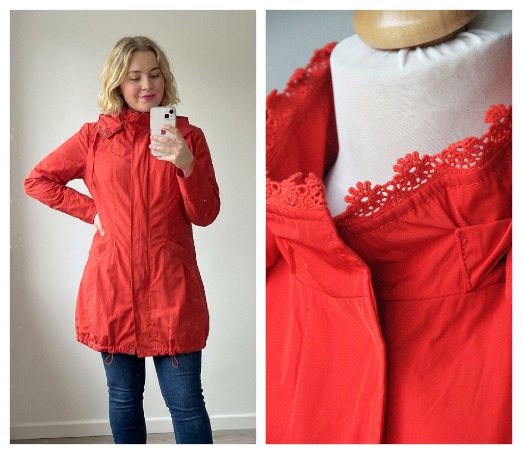 Madeleine - NIEUW / rode jas kanten kraagdetail - maat 38, Maat 38/40 (M), Verzenden, Nieuw, Madeleine