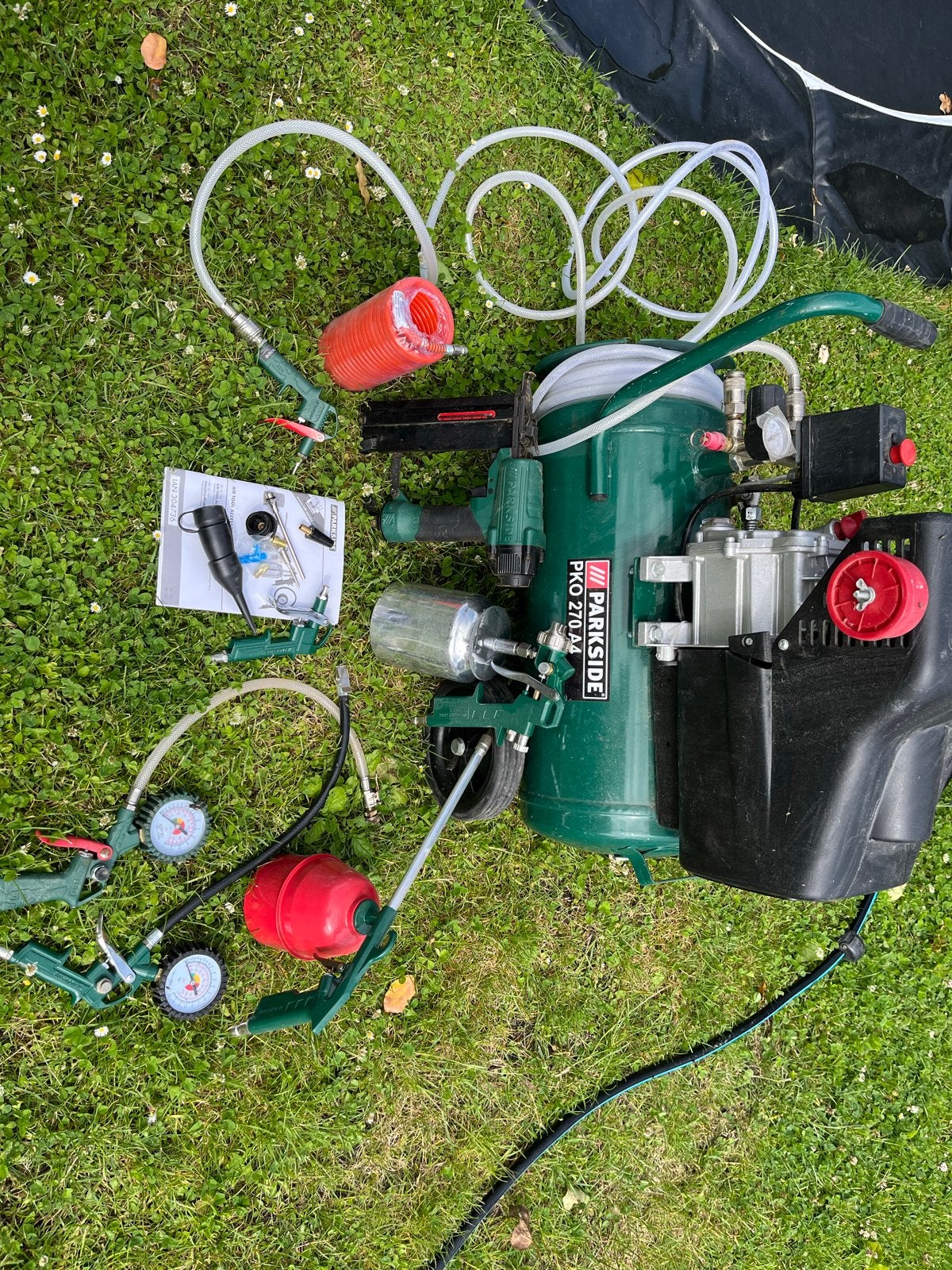 Parkside Compressor persluchtgereedschap oa Tacker Verfspuit, Ophalen, 10 bar of meer, Zo goed als nieuw, Minder dan 200 liter/min