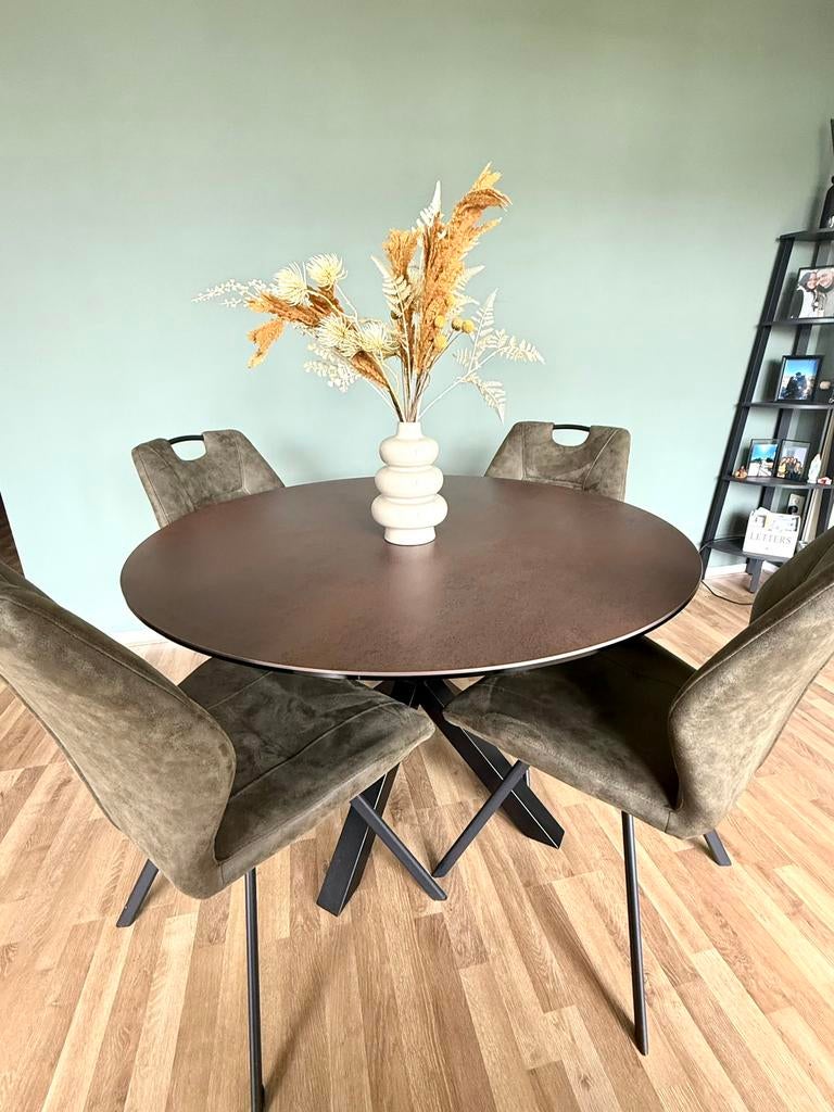 Ronde Eettafel Keramiek, 119cm, Huis en Inrichting, Tafels | Eettafels, Ophalen, Zo goed als nieuw, Rond, 100 tot 150 cm