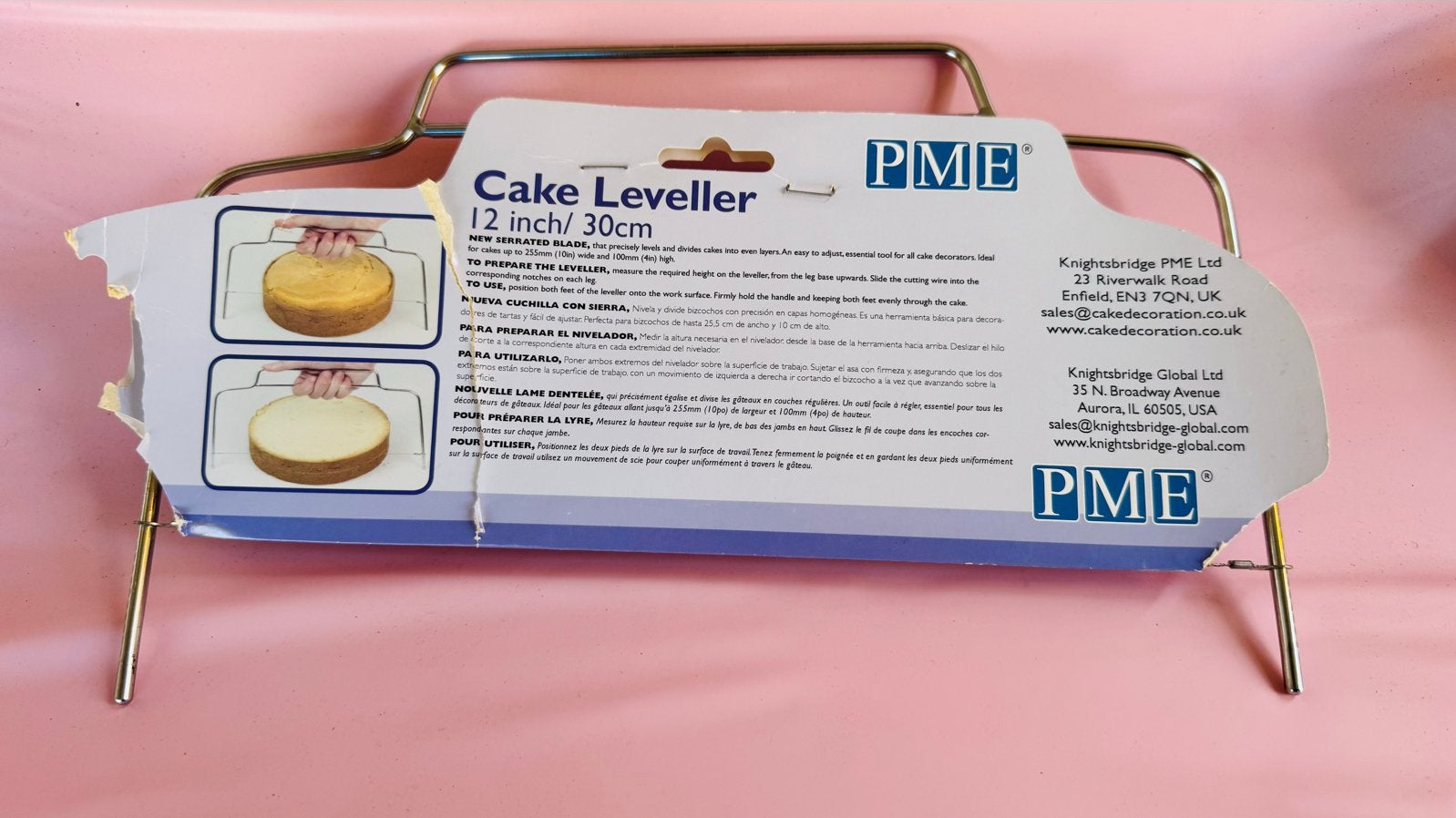 PME Cake Leveller 30cm - Perfect voor gelijke taartlagen, Ophalen of Verzenden, Nieuw, Taarten of Cupcakes, Overige typen