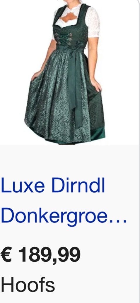 Luxe Dirndl Oktoberfest jurk - petrolgroen - Maat 48-50, Maat 46/48 (XL) of groter, Ophalen of Verzenden, Zo goed als nieuw, Knielengte