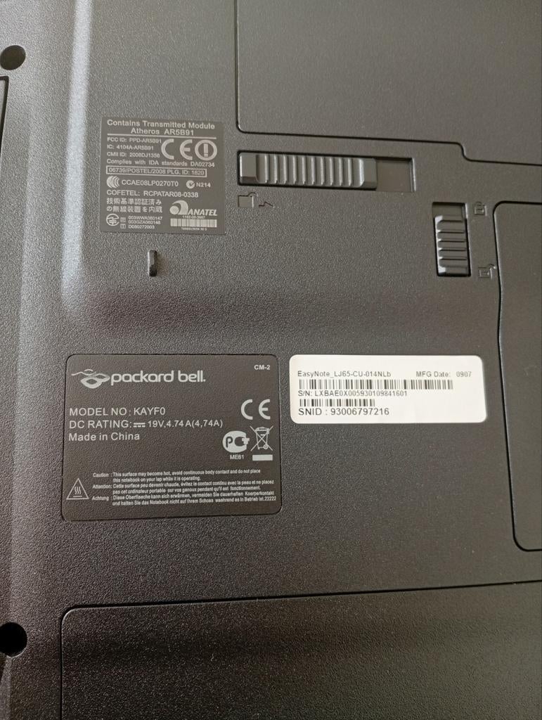 Packard Bell EasyNote LJ65 - Functionele Laptop, Computers en Software, Windows Laptops, Gebruikt, Onbekend, Minder dan 4 GB, Qwerty