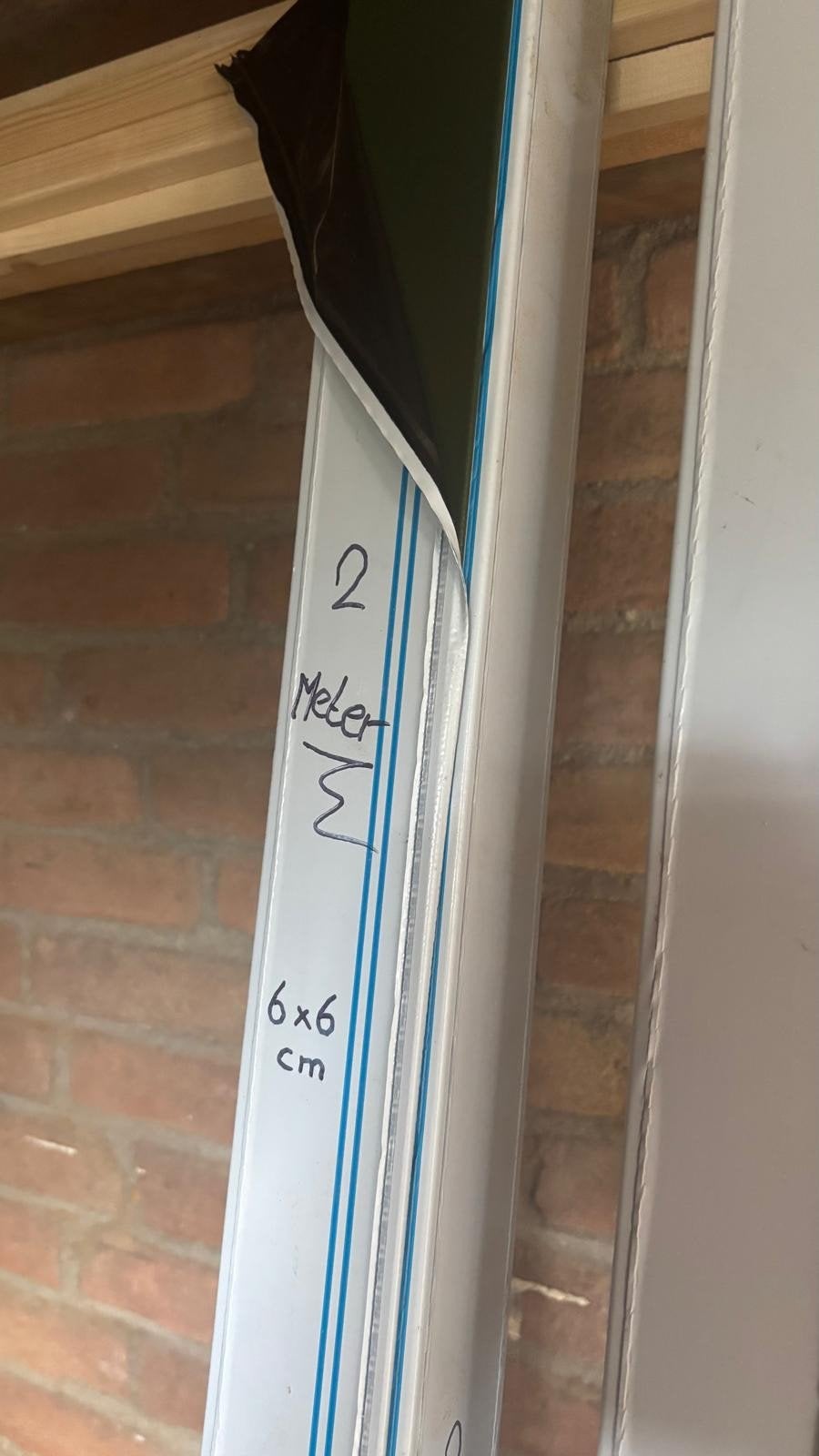 4 Aluminium profielen 2 meter, 6x6 cm groen gemoffeld, Doe-het-zelf en Verbouw, Metalen, Ophalen, Gebruikt, Aluminium