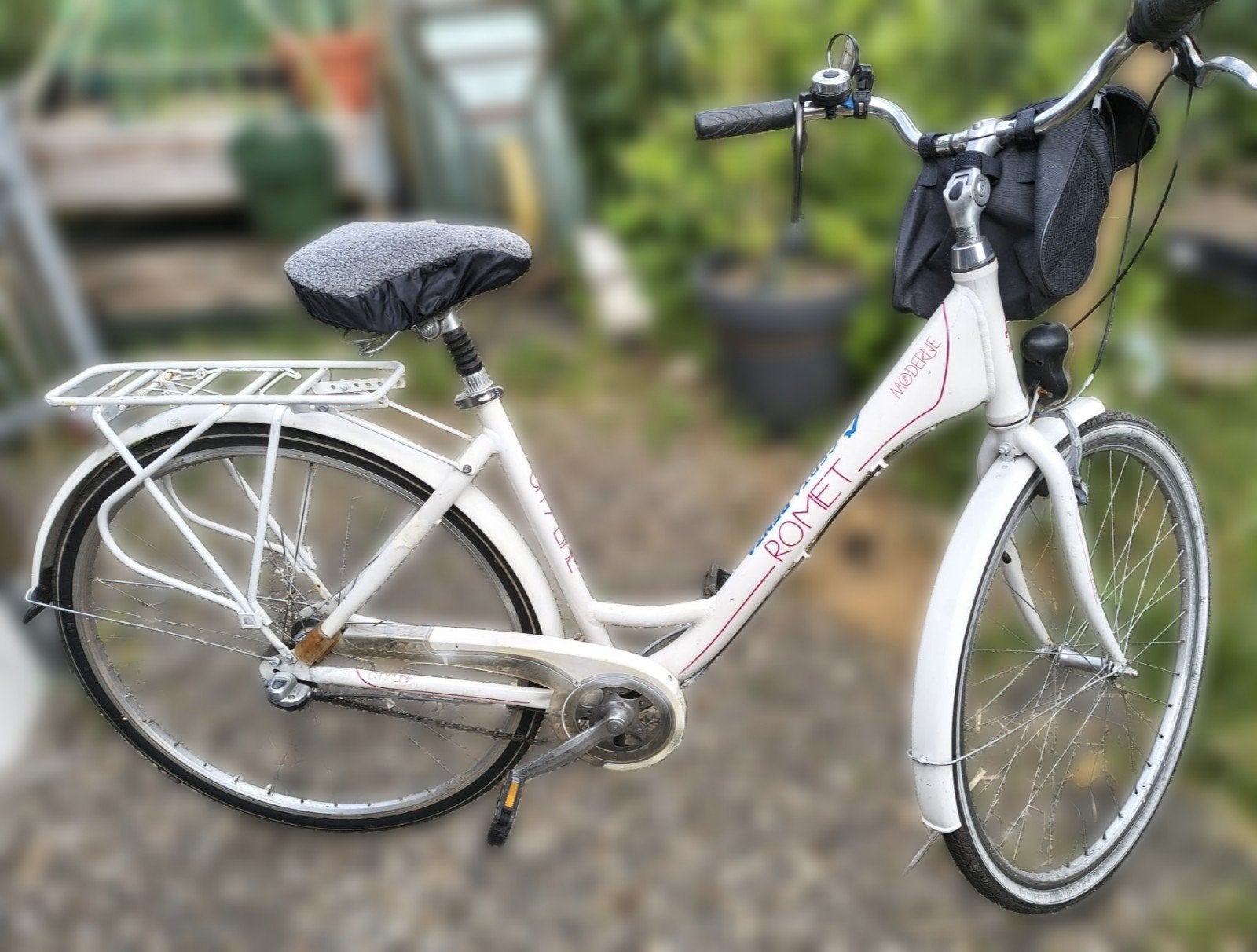 28 inch robuuste damesfiets - Romet Moderne - Lage instap, Terugtraprem, 47 tot 50 cm, Versnellingen, Zo goed als nieuw