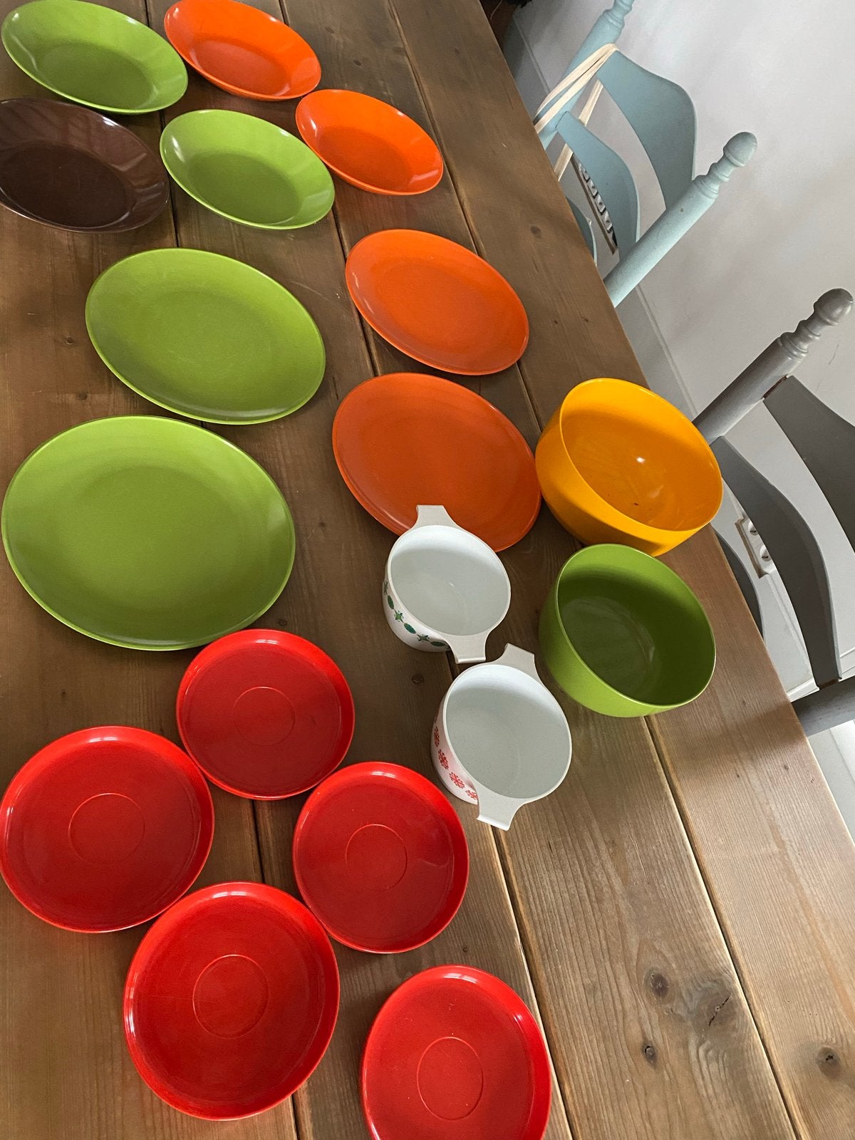 Retro camping servies: borden en schaaltjes, Ophalen of Verzenden, Gebruikt