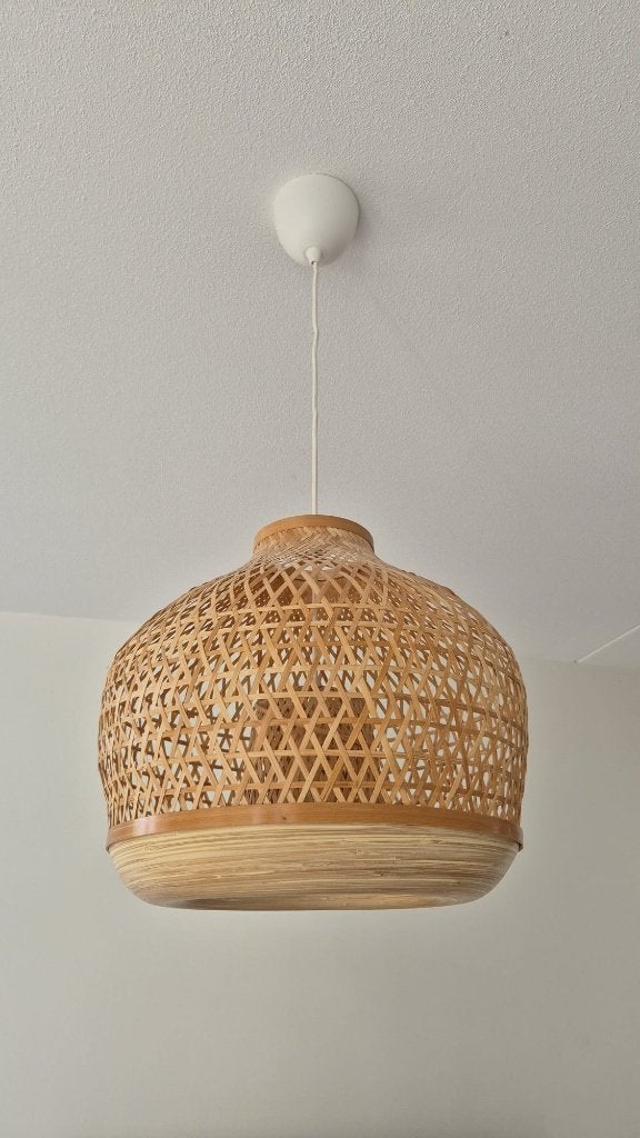 MISTERHULT Pendant lamp, bamboo/handmade, 45 cm, Ophalen, Zo goed als nieuw, Hout, E27 (groot)