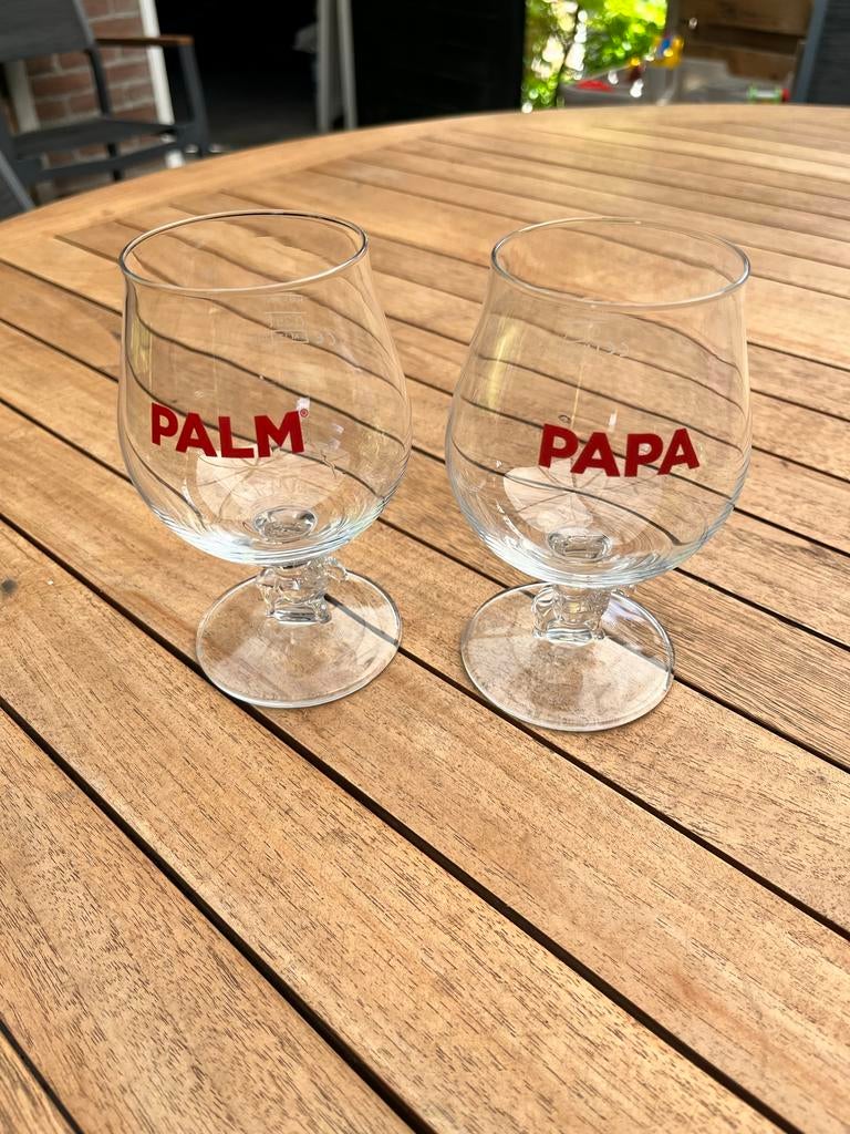 2x Palm bierglazen met paardje, Ophalen of Verzenden, Zo goed als nieuw, Glas of Glazen, Palm