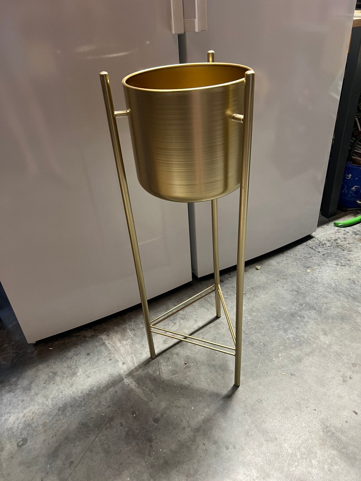 Bloempot goud, Ophalen, Rond, Zo goed als nieuw, Aardewerk