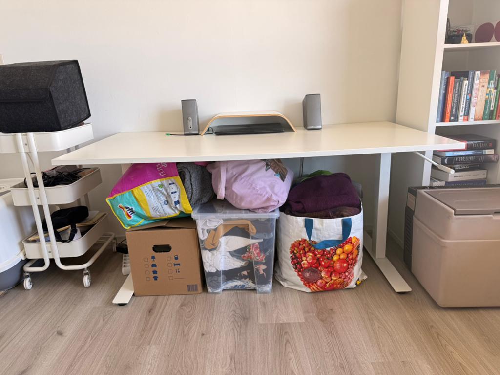 Zit/sta bureau, Huis en Inrichting, Bureaus, Ophalen, Zit-sta bureau, 160 cm, Zo goed als nieuw