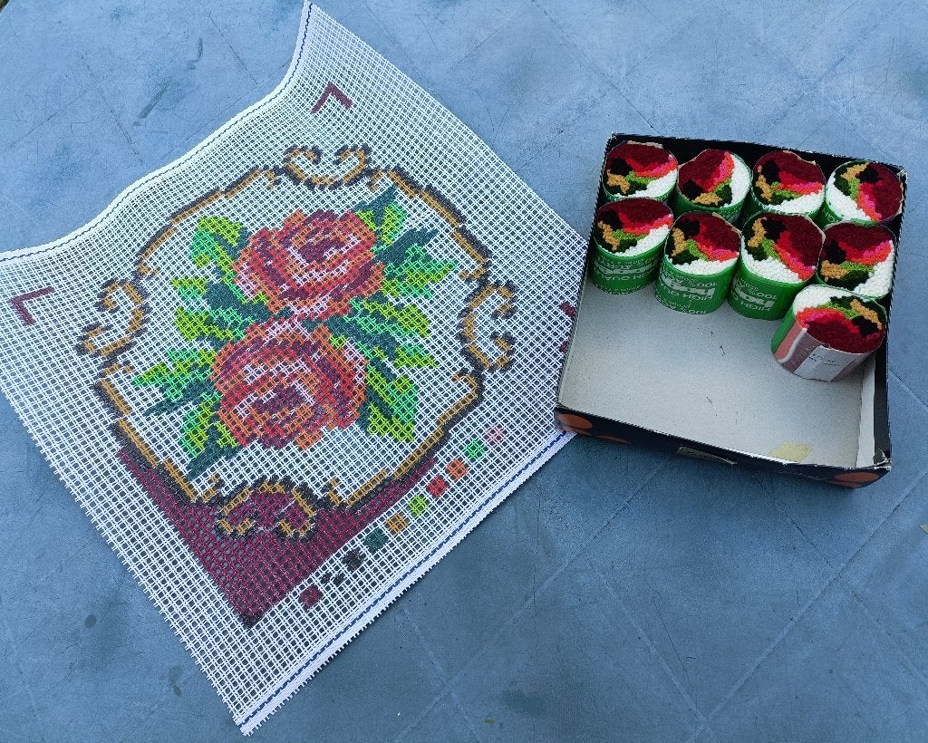Vintage Zareska smyrna knoop pakket kussen NIEUW IN DOOS (1), Ophalen of Verzenden, Nieuw, Handborduren, Borduurpakket