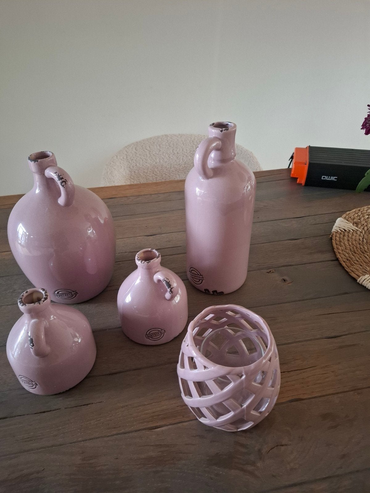 countryfield vazenset, Huis en Inrichting, Woonaccessoires | Vazen, Ophalen, Zo goed als nieuw, Roze