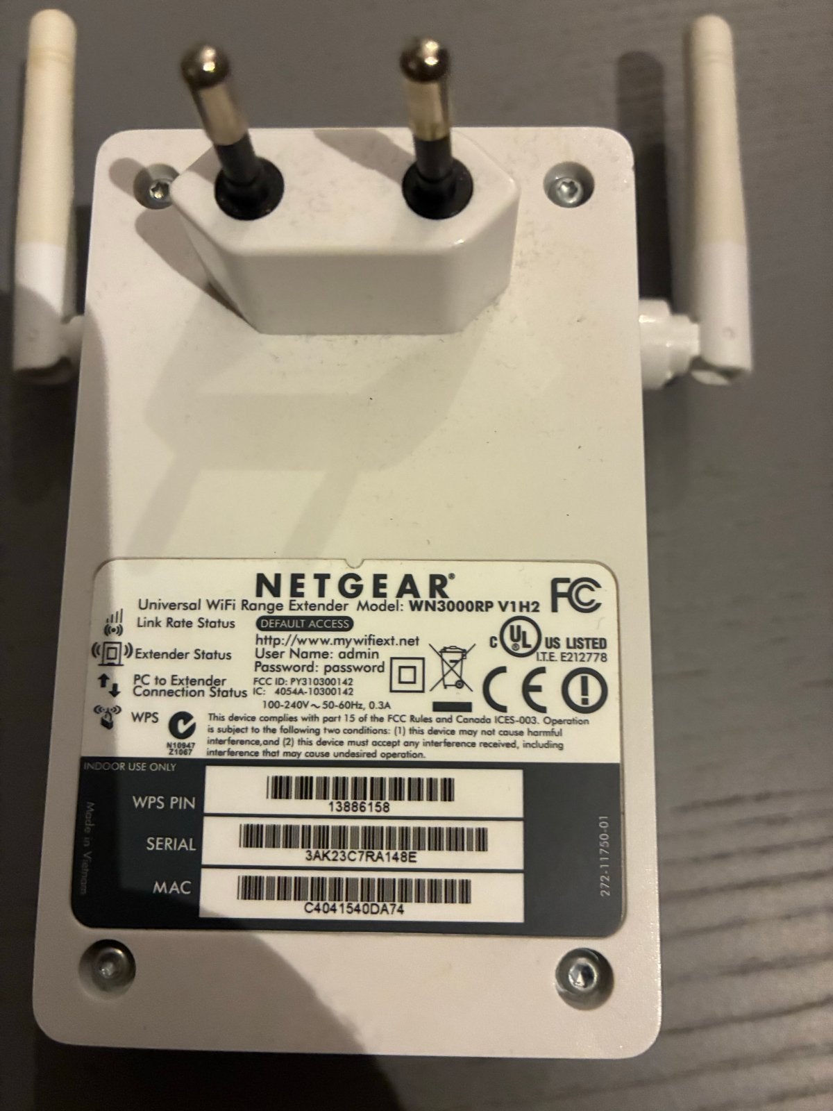 NETGEAR WN3000RPv2 Universele WiFi Range Extender, Ophalen, Gebruikt, Router