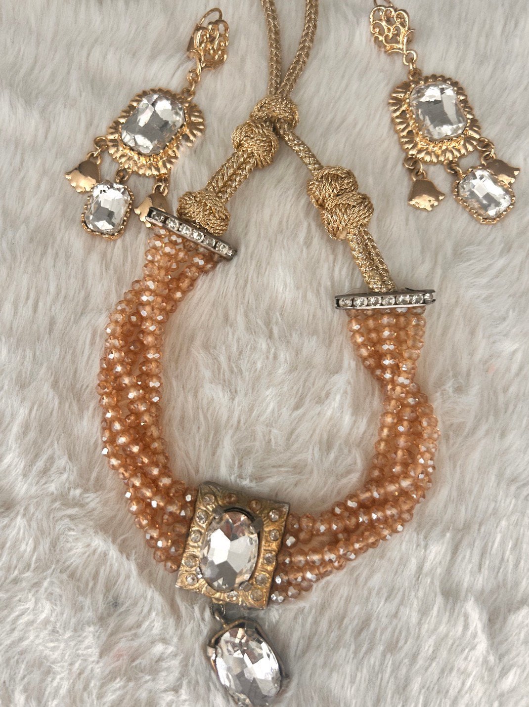 Marokkaanse sierraden set oorbellen met ketting, Ophalen of Verzenden, Zo goed als nieuw, Zilver