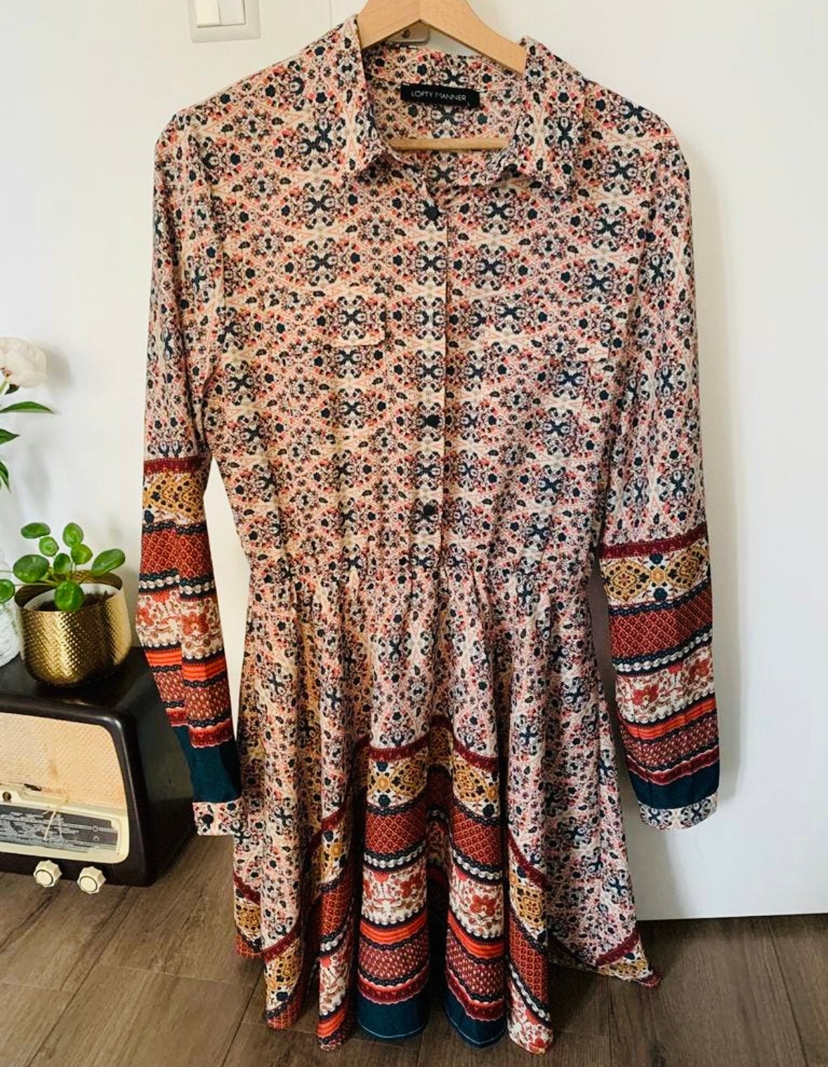 Nieuwe boho-stijl jurk, Lofty Manner, maat L, Kleding | Dames, Ophalen, Nieuw, Maat 42/44 (L), Onder de knie