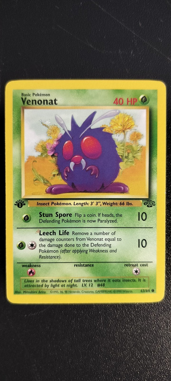 1st edition Jungle Venonat, Ophalen of Verzenden, Gebruikt, Losse kaart