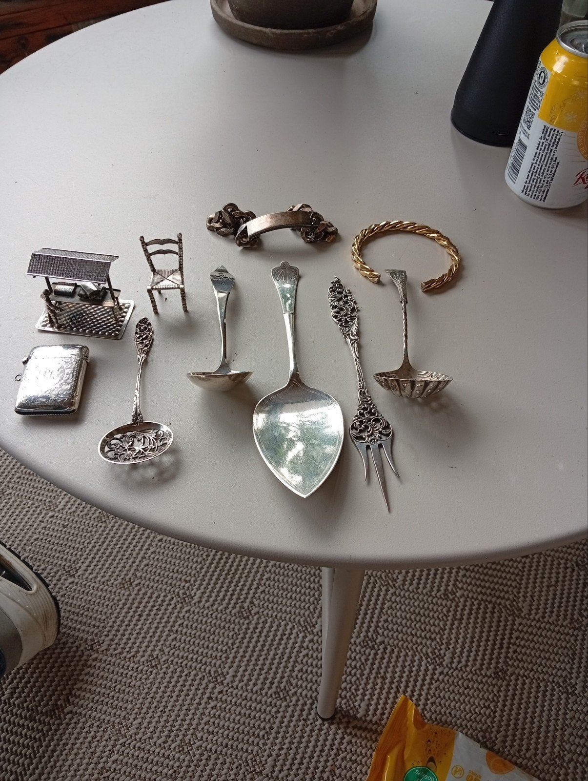Diverse antieke zilveren voorwerpen, totaal 320 gram, Antiek en Kunst, Ophalen of Verzenden